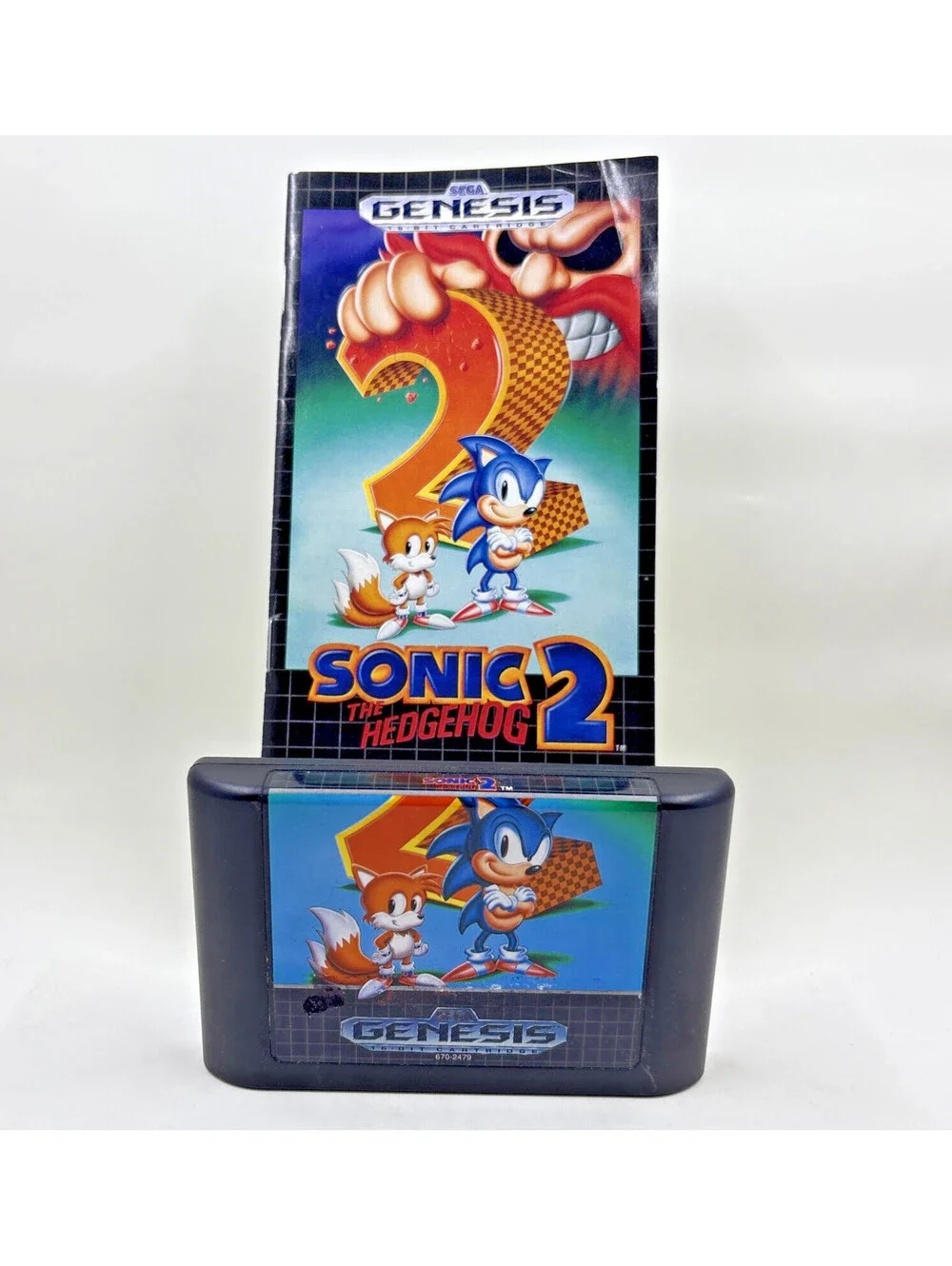 Sega Genesis Sonic The Hedgehog 2 Game Cartridge & Manual Tested